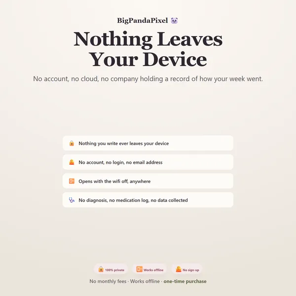 Privacy summary: nothing leaves your device.