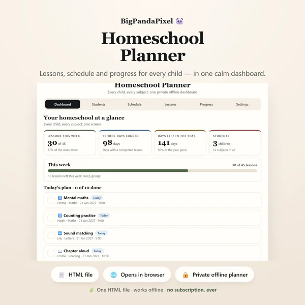 Homeschool Planner screen 01.