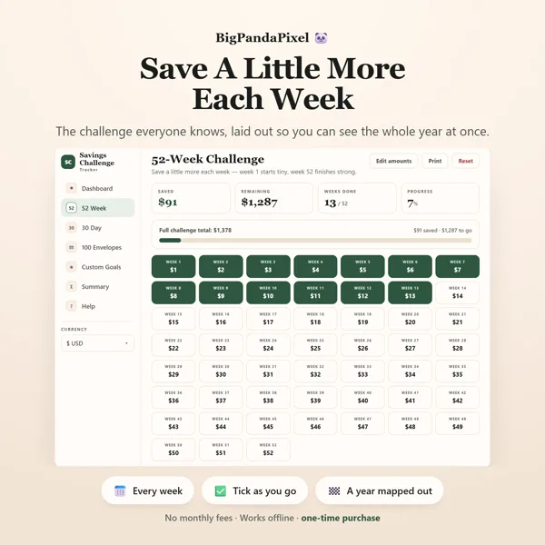 Savings Challenge Tracker screen 03.