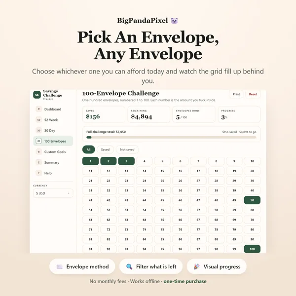 Savings Challenge Tracker screen 05.