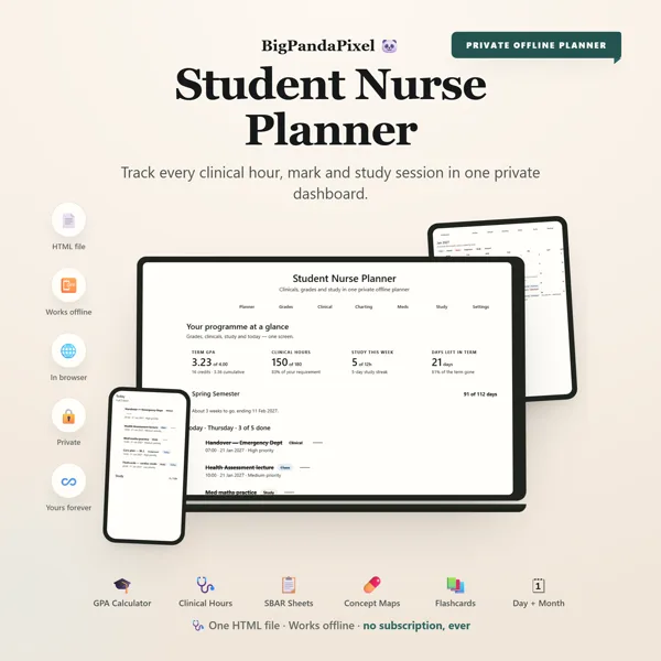 Student Nurse Planner screen 01.