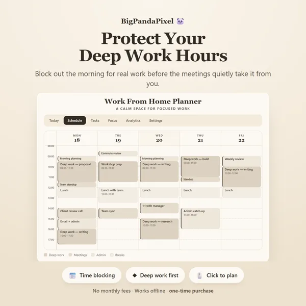Work From Home Planner screen 03.